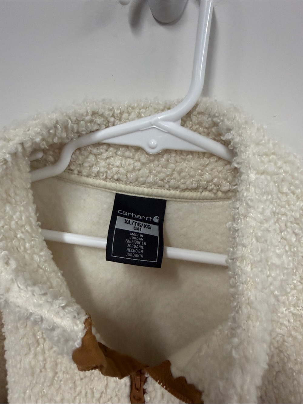 Carhartt Two-Tone Sherpa Pullover - Cream & Blue girls XL - Picture 3 of 5